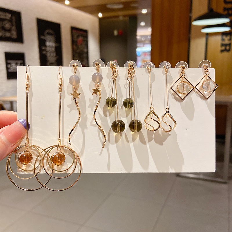 Khuyên tai dáng dài thời trang Hàn Quốc tùy chọn kiểu dáng