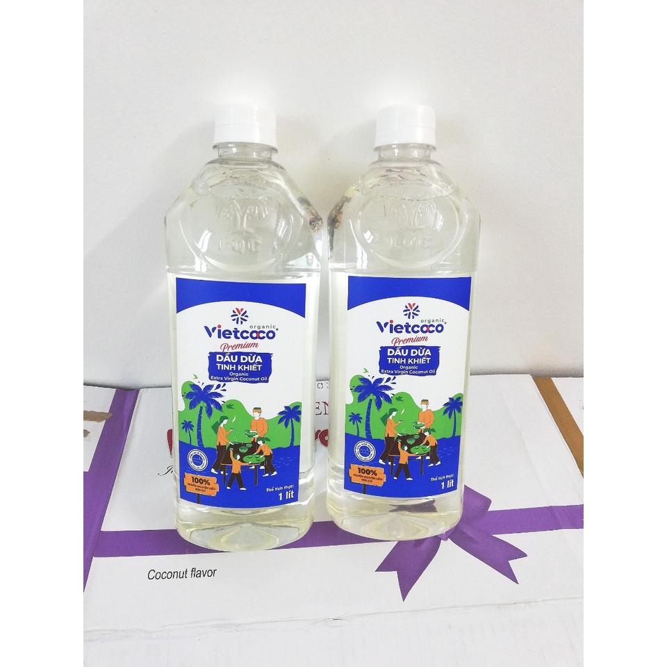 Dầu Dừa ép lạnh 100% nguyên chất organic vietcoco 250ML, 500ML, 1L