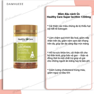 Mầm đậu nành Healthy Care 100 viên (úc)