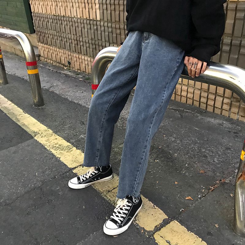 Quần jeans IELGY ống rộng phong cách cổ điển
