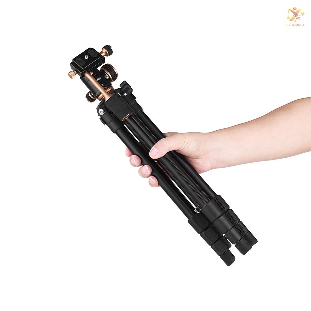 ET Andoer Q160S Portable Aluminum Alloy Camera Video Tripod Lightweight Travel 3-Section Tripod Flip Buckle Design with 1/4&quot; Screw Mount for    Pentax DSLR ILDC Cameras Max. Load Capacity 3kg Max. Height 122cm