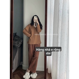 A299- set len thừng nâu quần suông