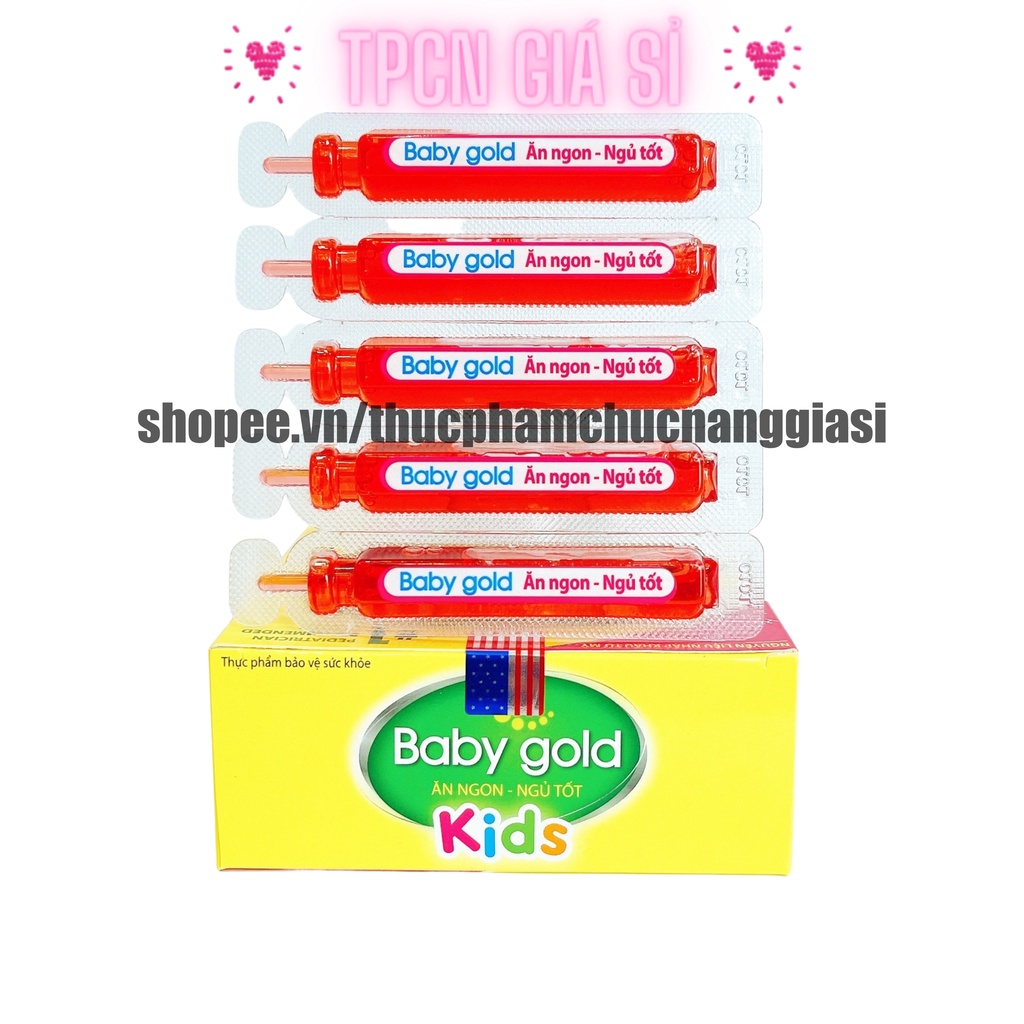 Siro giúp bé ăn ngon ngủ tốt BABY GOLD KIDs bổ sung DHA và các vitamin cần thiết cho trẻ - Hộp 20 ống
