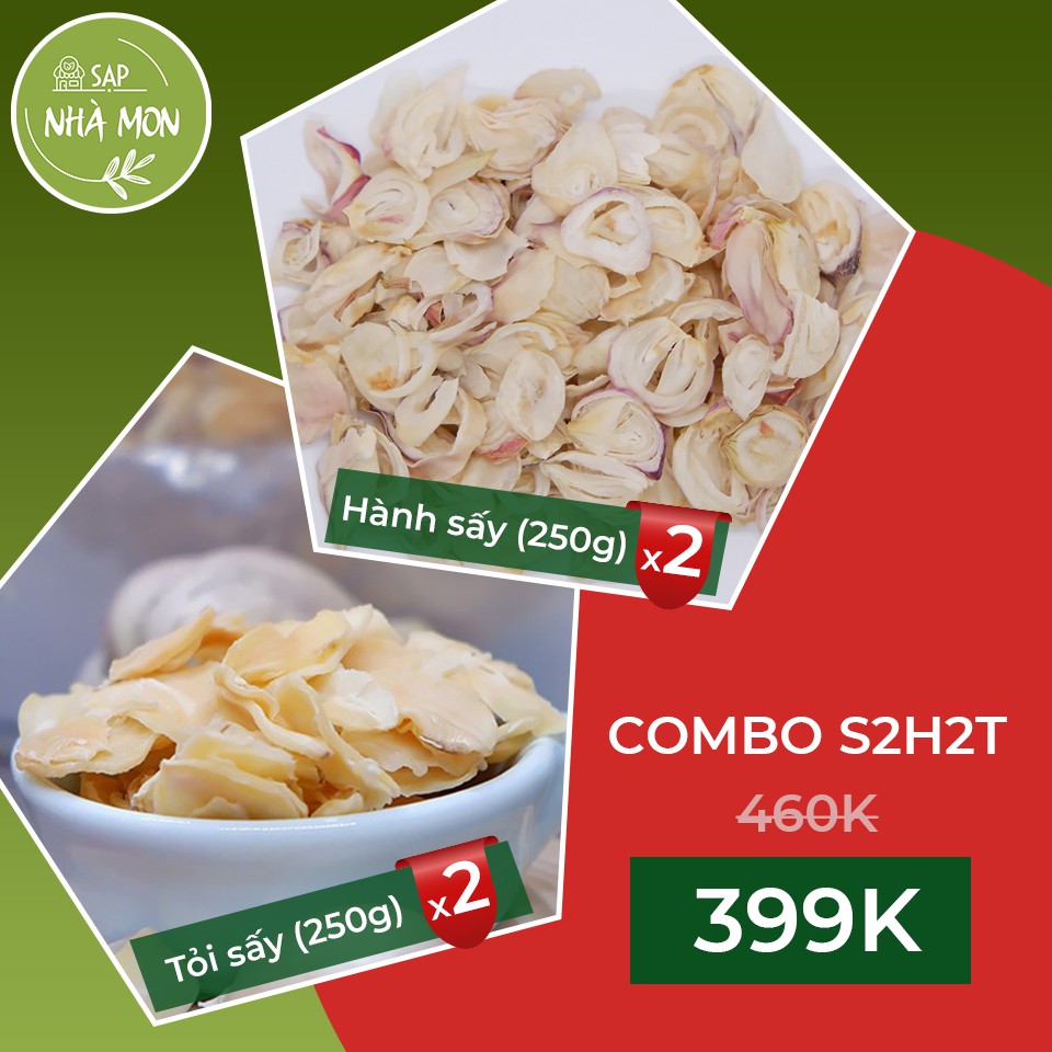 [COMBO] Hành Tỏi Sấy Khô Thái Sẵn 1KG - Hành Tỏi Khô Đặc Sản Loại 1 Kinh Môn Hải Dương