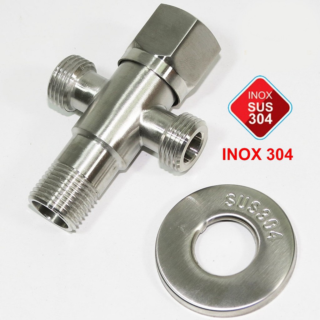 Van T cầu , t cầu. Giảm áp chia bồn cầu Inox SUS 304,Van T Chia Nước cho vòi xịt vệ sinh và bồn cầu inox