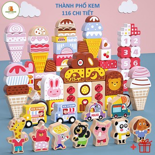 [DỄ THƯƠNG] ĐỒ CHƠI XÂY DỰNG THÀNH PHỐ KEM XẾP HÌNH KHỐI GỖ CỰC ĐÁNG YÊU CHO BÉ - PHƯƠNG PHÁP GIÁO DỤC SỚM CHO BÉ