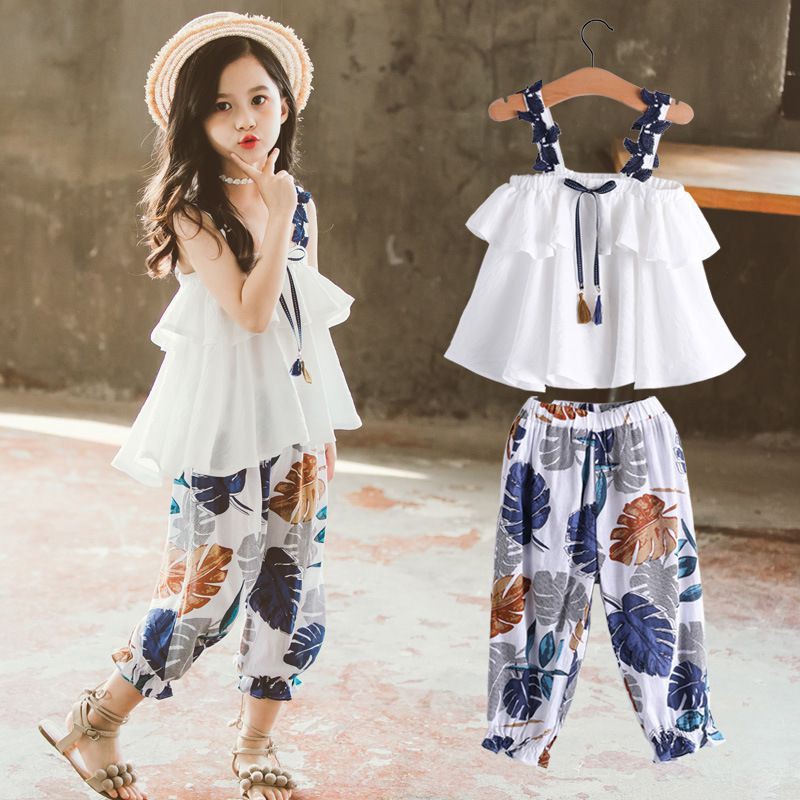 Set quần yếm + áo thun không tay dễ thương cho bé gái
