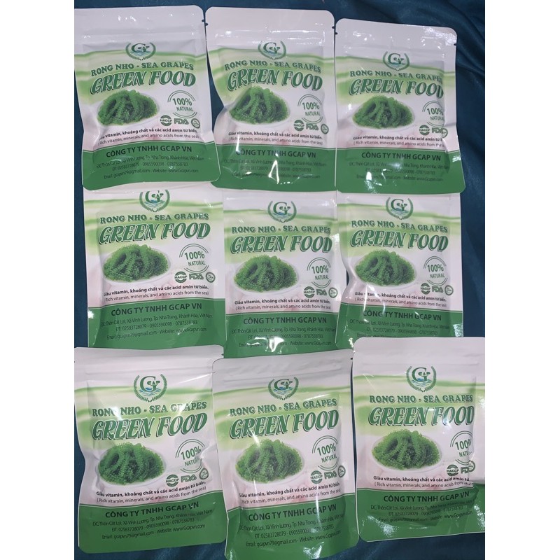 Bán sỉ Rong nho tách nước cao cấp Green food túi Zip 100gr