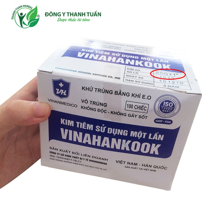 Kim Tiêm Sử Dụng Một Lần Vinahankook Size Từ 20G Đến 26G (Khử Trùng An Toàn Tuyệt Đối)