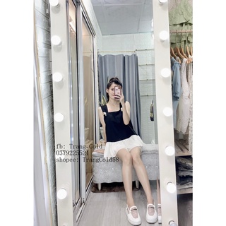 Áo 2 dây bản to phối voan