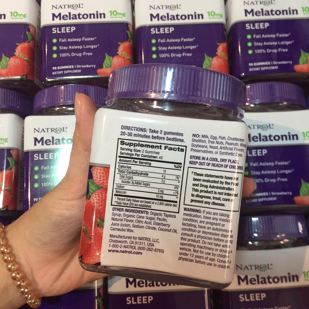 Kẹo ngủ Natrol Melatonin 10mg 90viên/ 140 viên