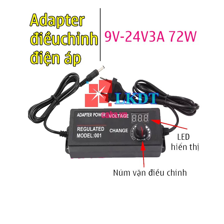 LKDT Adapter điều chỉnh điện áp 9-24V 3A