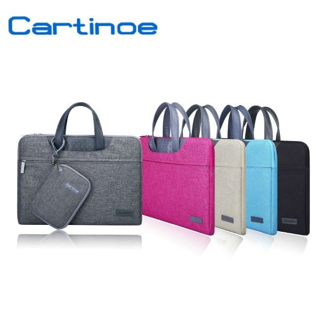 Combo Túi xách + túi đựng sạc cho Macbook - Laptop Cartinoe Lamando Series màu xanh