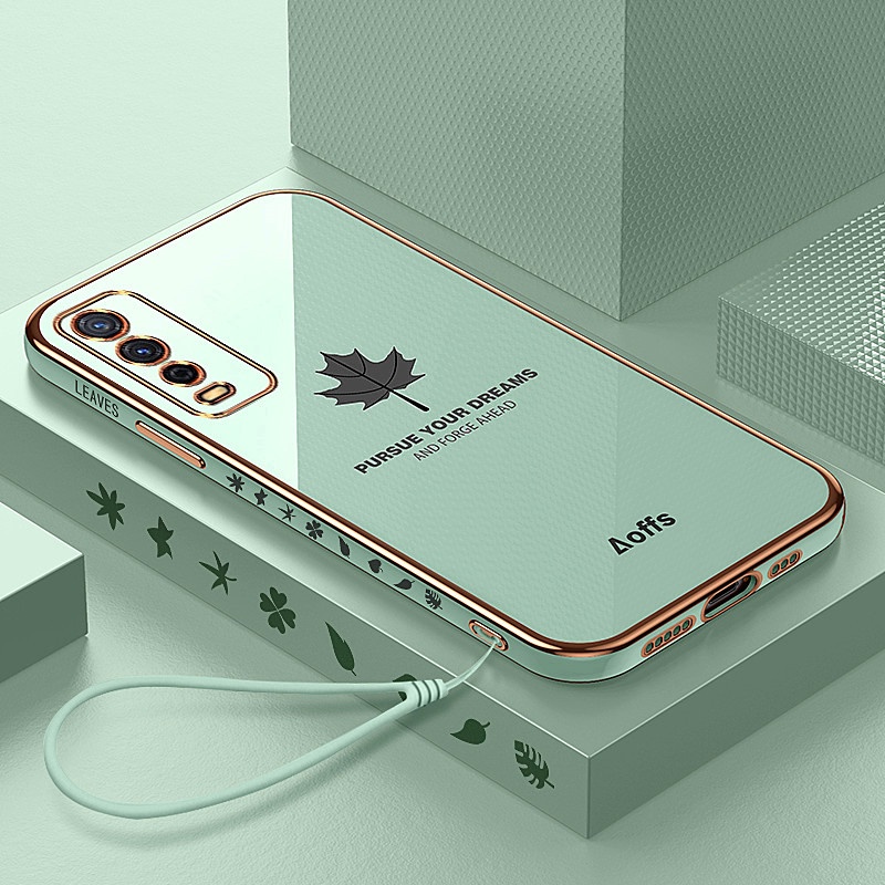 ốp lưng điện thoại mạ sang trọng tương thích với Cho VIVO Y12 Y15 Y17 Y19 Y20 Y20S Y20i Y12S Y15S Y21 Y21S Y33S Y21T Y30 Y50 T1X Vỏ silicon mềm TPU có dây buộc case