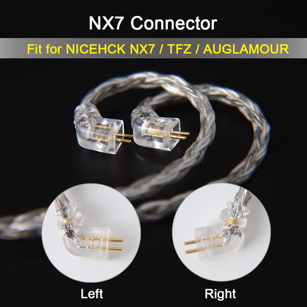 Cáp Mạ Bạc C16-4 16 Lõi 3.5/2.5/4.4mm MMCX/2Pin/QDC/NX7 Dành Cho QDC C12 ZSX ZSN Pro ZS10 Pro V90 TFZ NX7 Pro DB3 F3 Blon BL-03