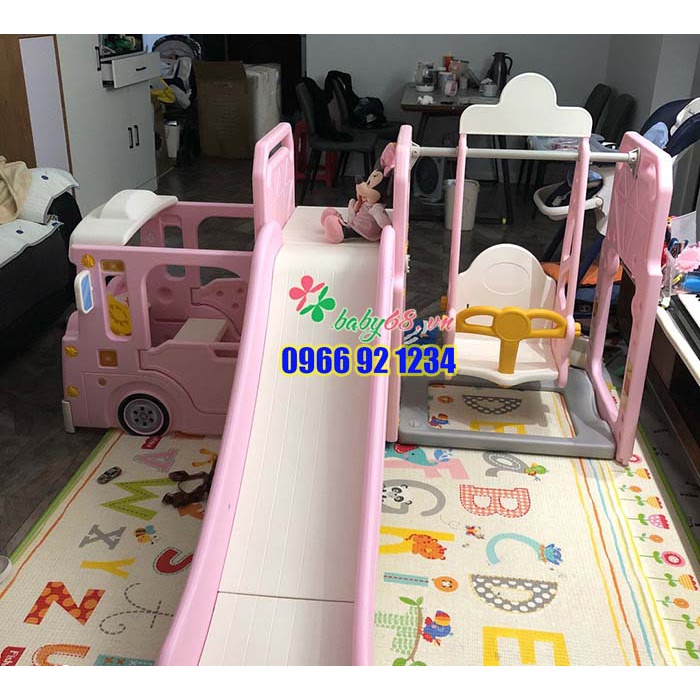 Cầu trượt xích đu xe bus đa năng cho bé YG02100