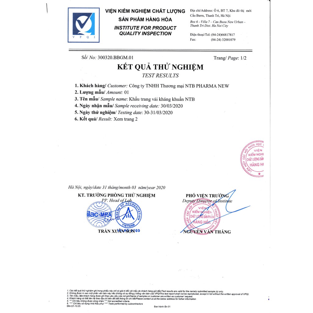 [NTB] Khẩu Trang Vải Kháng Khuẩn 3 Lớp 100% Cotton. Tái sử dụng 30 lần | BigBuy360 - bigbuy360.vn