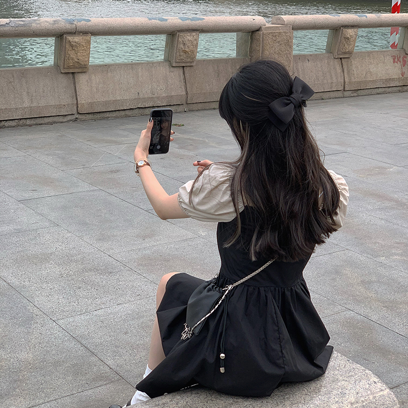 đầm ulzzang Tay Ngắn Có Chi Tiết Nơ Thời Trang Phong Cách Hàn Quốc Cho Nữ | BigBuy360 - bigbuy360.vn