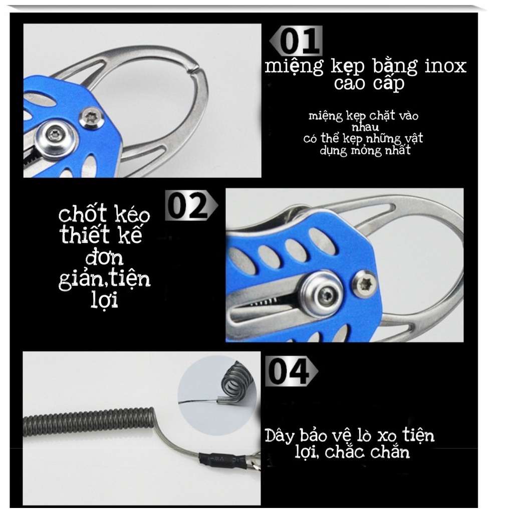 Kìm Kẹp Cá Đa Năng Mini Nhỏ Gọn Tiện Lợi Có Dây Bảo Vệ