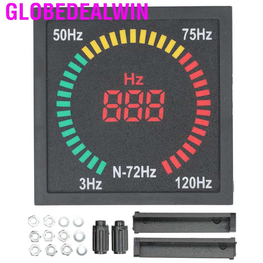 Globedealwin N‑72HZ 3‑120HZ LED Digital Display Hz Frequency Meter W/ Signal Indicator Light