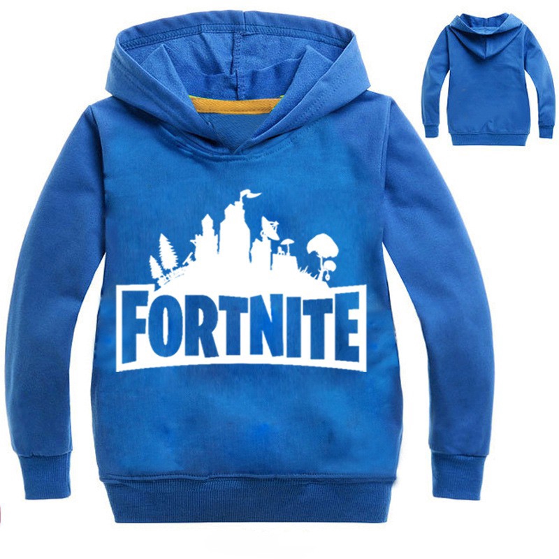 Áo Hoodie đen in hình game fortnite cho bé