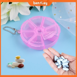 Hộp chia thuốc 7 ngày hình tròn nhỏ gọn tiện lợi