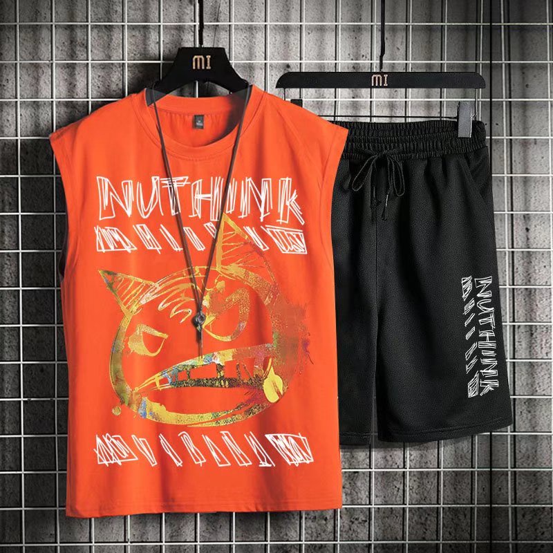 Bộ Đồ Thể Thao Hai Mảnh Áo Sát Nách Dáng Rộng Thời Trang Mùa Hè Size M-8XL Cho Nam