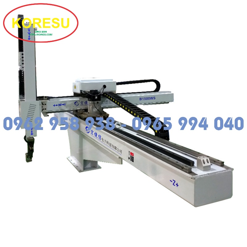 Cánh tay robot gắp sản phẩm cho máy ép phun dây