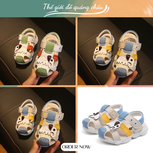[XẢ KHO] Giày sandal mũi bít bé trai và bé gái, họa tiết voi, êm chân Hàng Quảng Châu Cao Cấp. (A-623)-(A-215)
