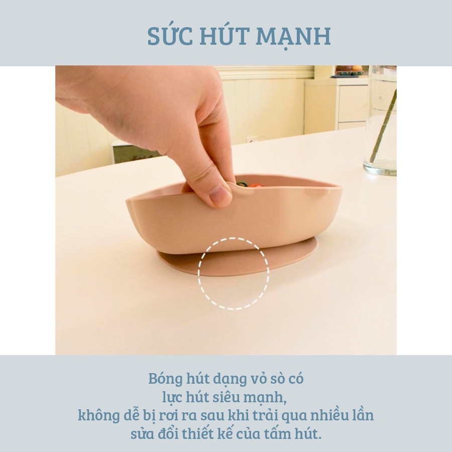 Đĩa Silicon Hình Con Sò TGM Chính Hãng Hàn Quốc Đựng Đồ Ăn Cho Bé Yêu