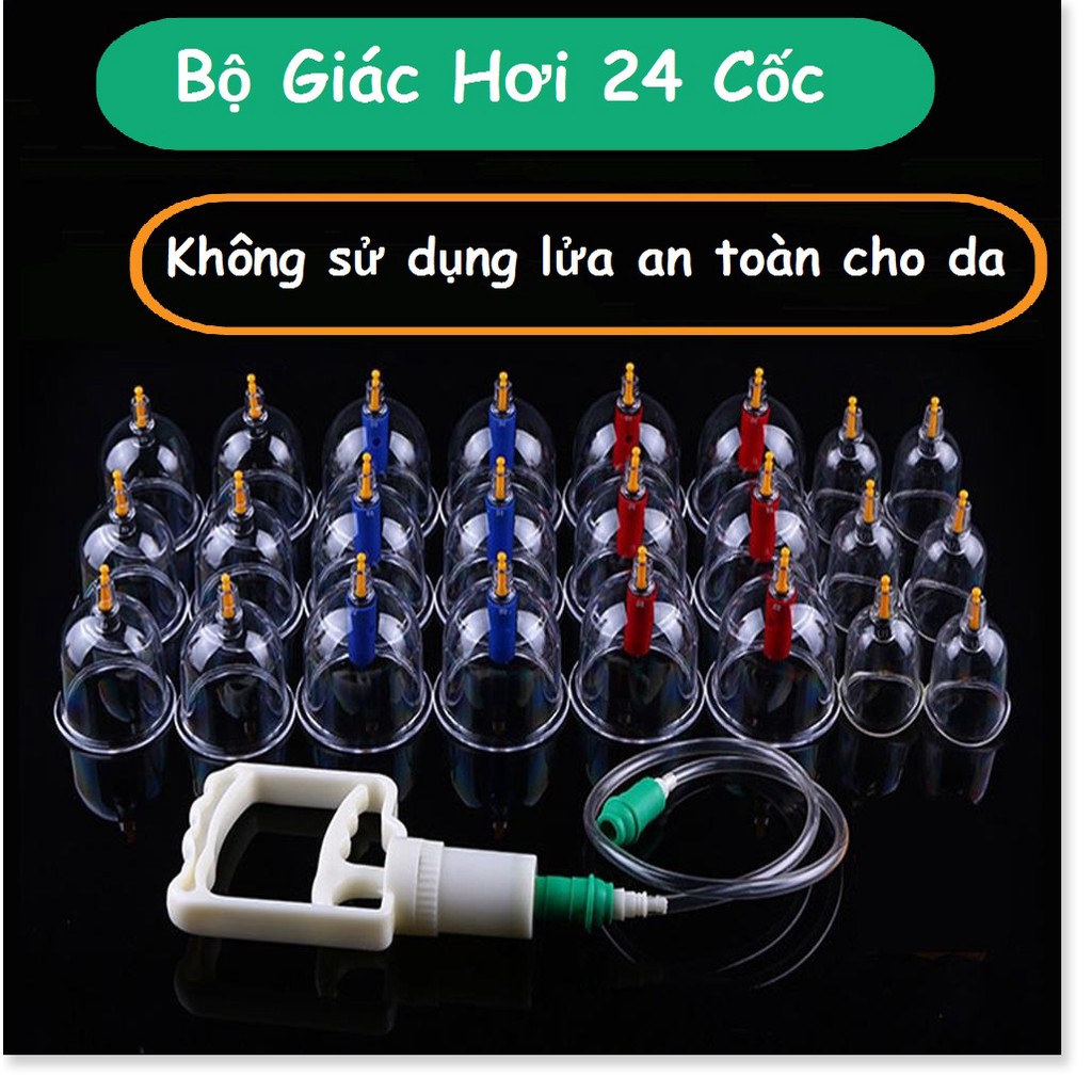 Bộ giác hơi 24 ống hút loại chân không, không dùng lửa ⚡ Freeship ⚡ Bảo hành 1 đổi 1