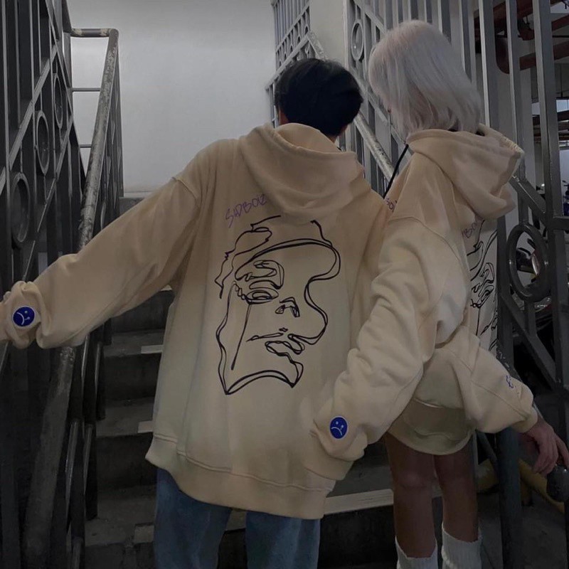 Hoodie SADBOIZ Vintage Sadstory Nam Nữ, Áo Khoác Nỉ Sad Story Màu Cream Limited Full Tag Logo Mặt Buồn TUN STORE UNISEX