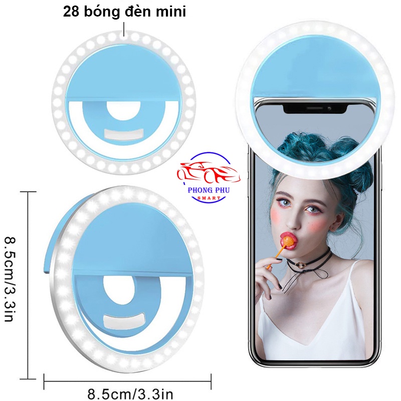 Đèn Tự Sướng, Đèn Selife Điện Thoại Ring Light Tạo Ánh Sáng Mịn Đẹp Khi Chụp Ảnh Selfie || Phong Phu SMART