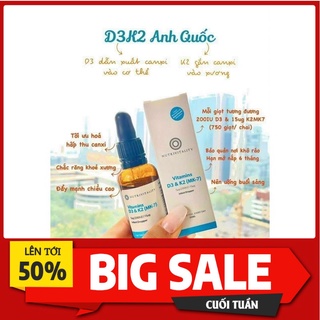 Vitamin D3 & K2 MK7 Nutrivutality Tăng Chiều Cao - Chắc Khoẻ Xương cho bé yêu từ sơ sinh