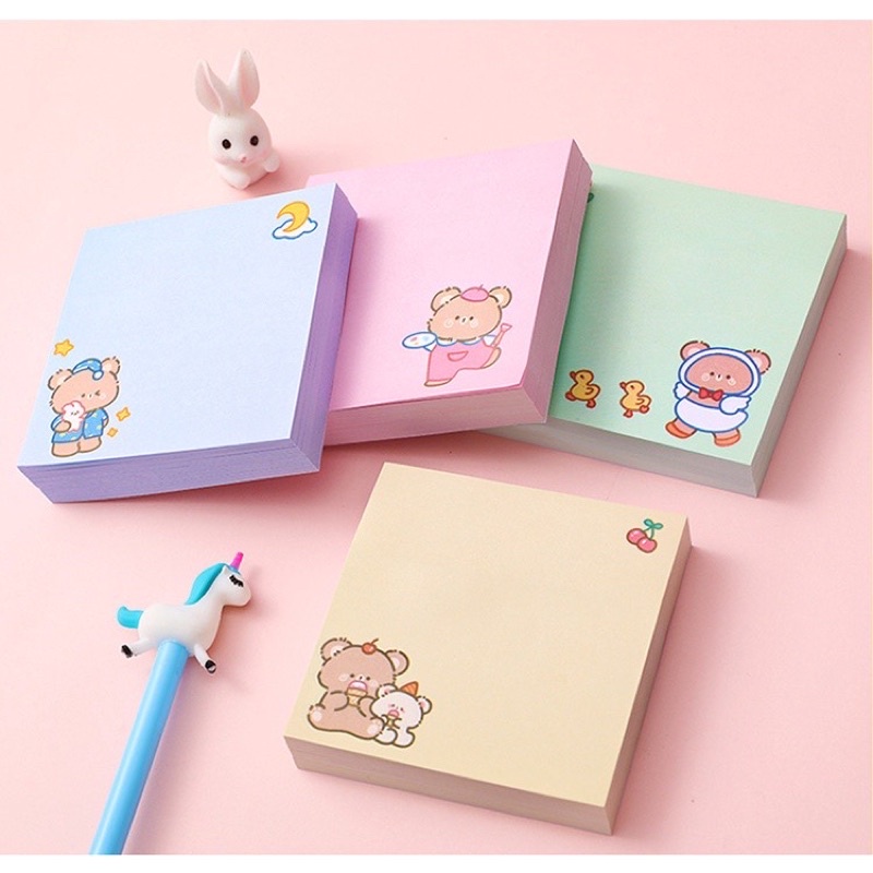 Set 80 miếng giấy note ghi chú hình gấu cute