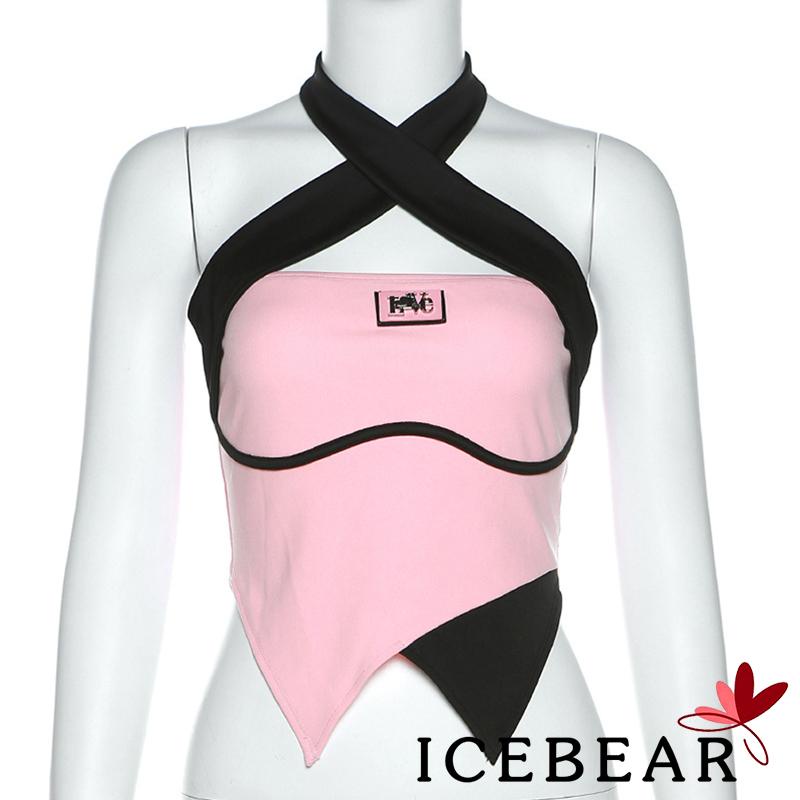 Áo Lửng Không Tay Hở Lưng Phối Màu Sắc Thời Trang Mùa Hè Cho Nữ