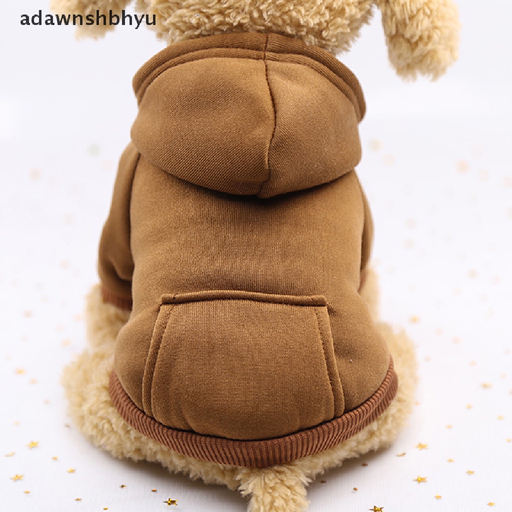 Áo hoodie vải lông cừu mềm mại màu trơn giữ ấm dành cho cún cưng dễ thương xinh xắn