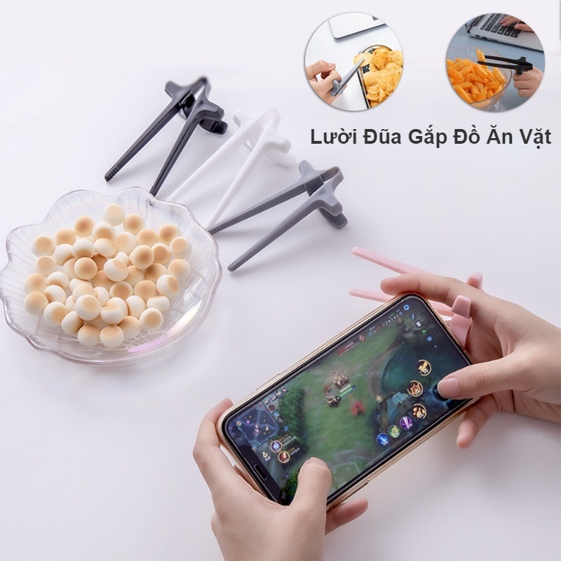 Lười Đũa Gắp Đồ Ăn Vặt, Kẹp Đồ Ăn Vặt Kẹp Ngón Tay Đồ Ăn Vặt/Đồ Ăn Vặt/Đũa Tay Sạch Tay Người Lười Biến Dạng Vòng Ngón Tay Lười，Đũa gắp kiểu nhẫn đeo ngón tay tiện lợi cho người lớn