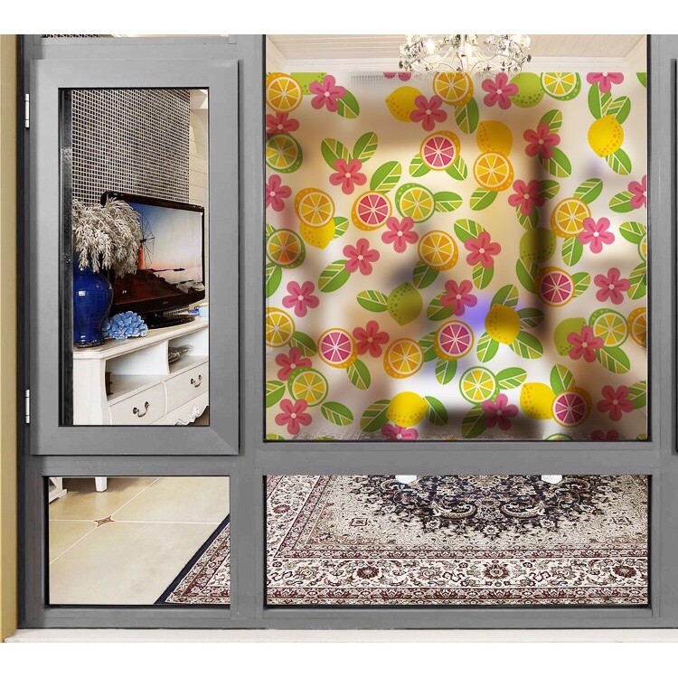 Decal dánh kính Cao Cấp - Hoa Lá Chanh