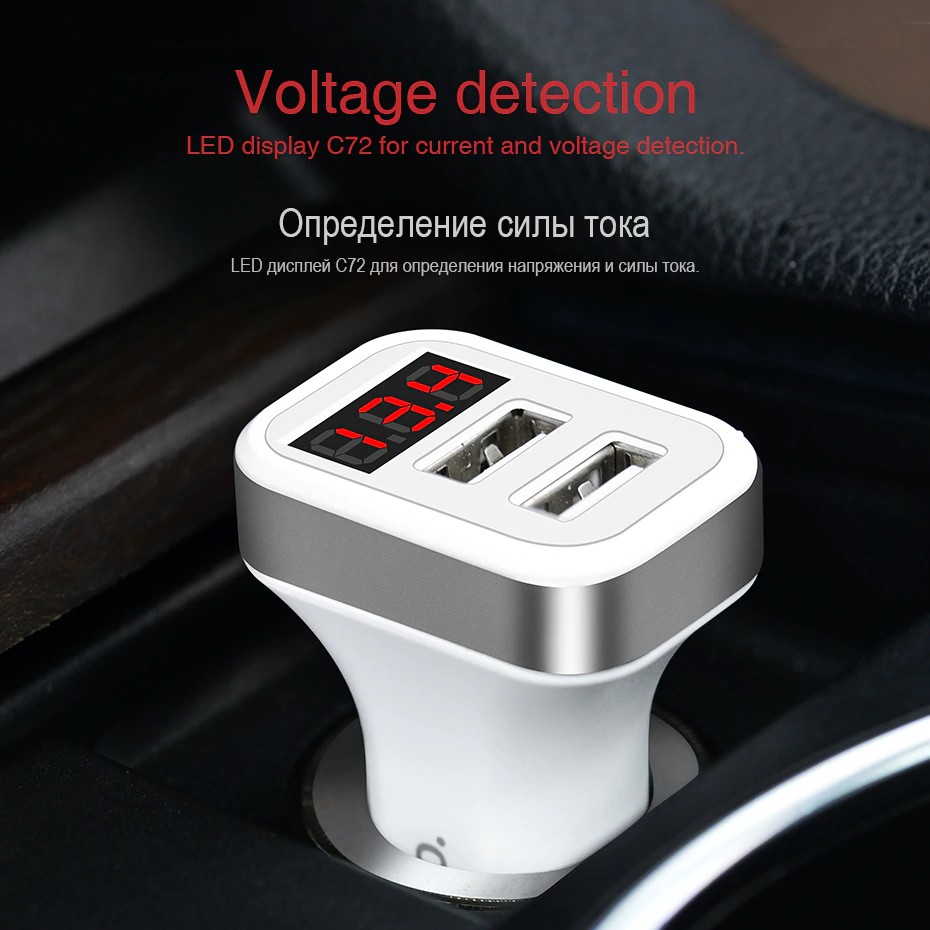CODHOCO Z3 Car Charger Digital Display Dual USB Port Charging Adapter 3.1A