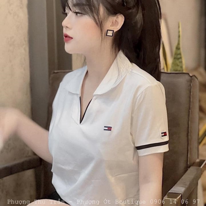 Áo polo nữ chất phông cá sấu cổ bẻ chữ V TOM.MY Xiaomimi