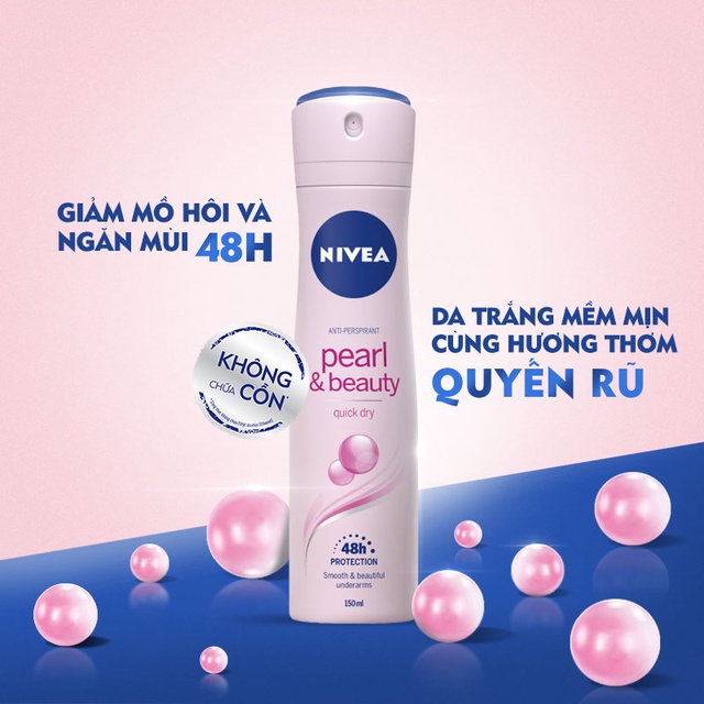 Xịt ngăn mùi Nivea ngọc trai đẹp quyến rũ 150ml