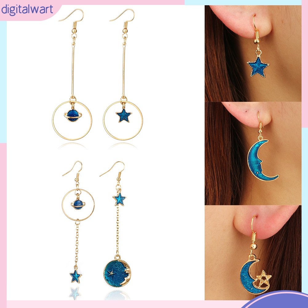 Khuyên Tai Dài Hình Trăng / Sao Xinh Xắn Dành Cho Nữ