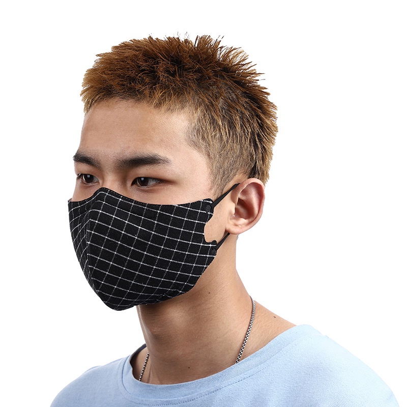 Khẩu Trang Vải cotton 3 Lớp Chống Bụi Thoáng Khí Có Thể Giặt Tái Sử Dụng