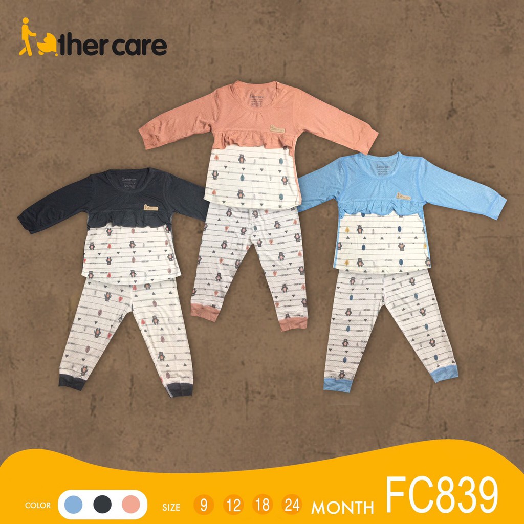 Bộ QA FatherCare bé gái Bèo ngực DT - Gấu  FC839
