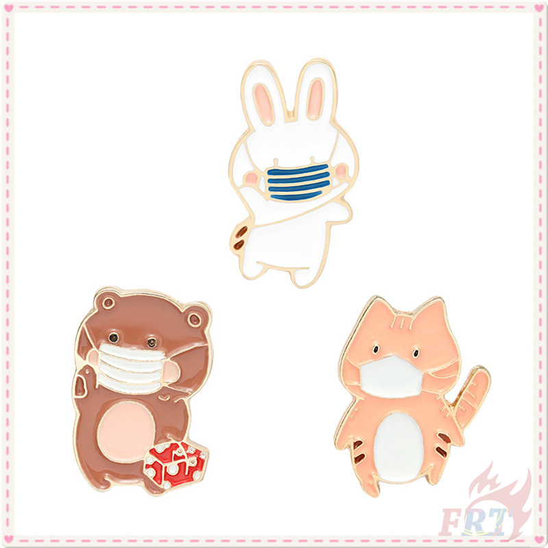 ★ Self-protection Cartoon Animals Series 01：Cat / Rabbit / Bear Brooches ★ 1Pc Fashion Doodle Enamel Pins Backpack Button Badge Brooch