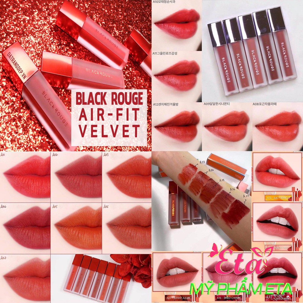 Son kem lì Black ROUGE Air Fit Velvet Tint siêu mịn siêu lì ver1 A01-A07 | BigBuy360 - bigbuy360.vn