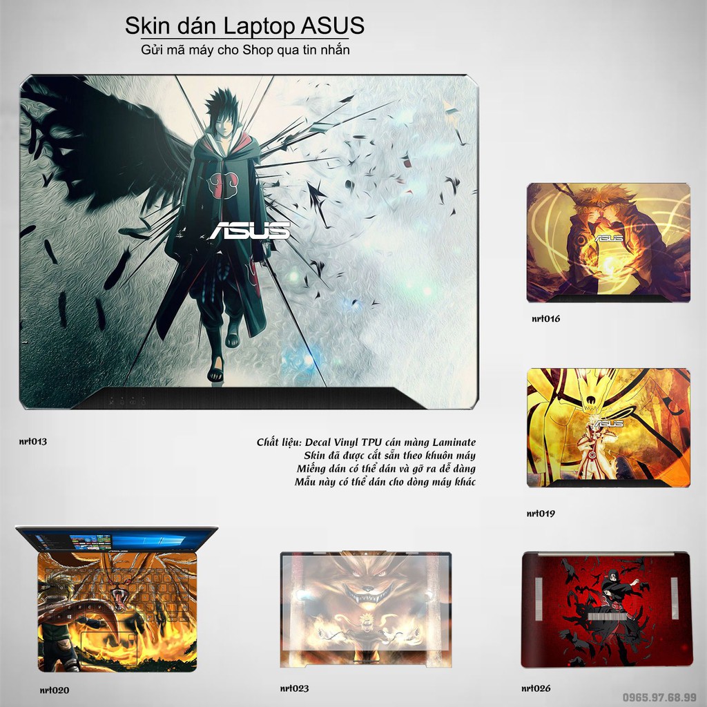 Skin dán Laptop Asus in hình Naruto (inbox mã máy cho Shop)