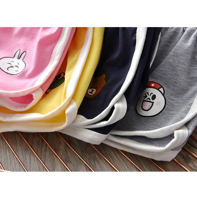 Quần Short Thể Thao Chất Liệu Cotton Mềm Mại In Họa Tiết Hoạt Hình Thời Trang Mùa Hè Cho Bé Gái 2 -