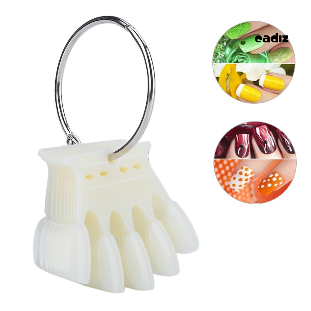 Set 50 Móng Tay Giả Trưng Bày Màu Sắc Hình Vương Miện Đứng